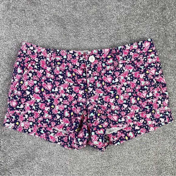 Lilly Pulitzer Shorts Women’s 0 Pink Hearts Floral Pockets Casual Preppy - Picture 1 of 11